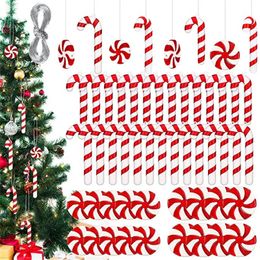 Christmas Decorations 12PCS Lollipop Pendant Candy Cane Xmas Tree Hanging Ornaments For Decoration Holiday Party 231113