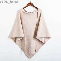 Scarves MoriBty Winter Knitted Scarf Women Luxury Cashmere Solid Colour Large Triangle Shl Wraps Warm Poncho Capes Bufandas Mujer Sjaal YQ231114