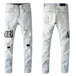 2023 jeans jeans jean hombre lettera stella uomini ricami patchwork strappato per il marchio di tendenza motocicletta pantini maschile di dimensioni 28-40 a02