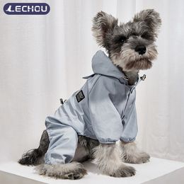 Dog Apparel Raincoat Puppy Jumpsuit Waterproof Jacket Bulldog Pet Clothes for Small Medium s Chihuahua Yorkshire Hooded 230414