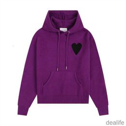 Amis Amisweater Pull Knitted Sweater Hoody Am i Paris Hooded Pullover Men Women Casual Sweatshirts Amiparis Coeur Heart Love Pattern Sweat Jumper 42ju