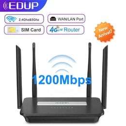 Routers EDUP 4G LTE Router 1200Mbps WiFi Repeater 2.4Ghz 5.8Ghz Wireless Router Gateway Mode WiFi Dongle Wifi Hotspot For Home Office Q231114