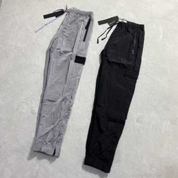 230e Men's Brand Designers Stone Metal Nylon Pocket Embroidered Badge Casual Thin Reflective Island Pants Size M-2xl