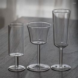 Mugs Goblet Design Heat-resistant Glass Green Tea Cup Wine Cocktail Champagne Flute Drinkware