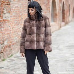 Women's Down Parkas 100% Natural Winter Real Coat for Women Genuine Mink Fur Ladies Jackets Oversize Arrival 231113
