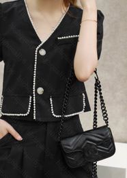 G10A Mirror Quality Mini Crossbody Bag Luxury Leather Shoulder Bag Designer Women's Chain Bag Exquisite Packaging Free Shipping 16CM Macaron Black