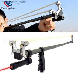 Hunting Slingshots Laser Tescopic Rod Slingshot High Power Flat Rubber Band Slingshots Outdoor Hunting Slingshot Playset for Kids Toys New Q231114