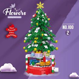 Vehicle Toys 515PCS Christmas Tree Building Block Model City Street Scene Plant Decoration Assembly Bricks Desktop Ornament Kids Holiday GiftL231114