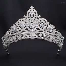 Hair Clips Luxury Cubic Zirconia Wedding Bridal Royal Tiara Crown For Women Bride Birthday Accessories Jewelry CH10337