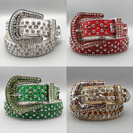 Womens Mens Diamond Belt Bb Designer Simon Western Rhinestones Belts Fashion Punk Hip Hop Rivet Ceinture