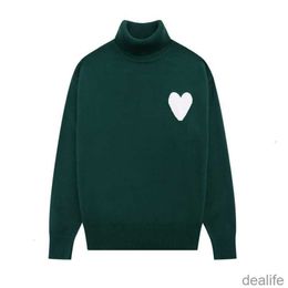 Amis Amiparis Sweater High Collar Am i Paris Jumper Winter Thick Turtleneck Coeur Embroidered A-word Heart Love Knit Sweat Women Men Amisweater P7q1