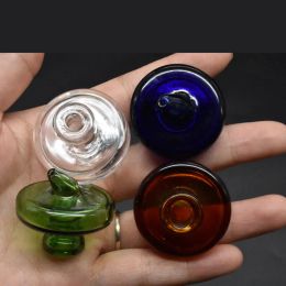 Wholesale Colourful Big 35mm OD Universal UFO Glass Bubble Carb Cap for 2mm 3mm 4mm 5mm Thick Double Quartz Banger Nail water Glass ZZ