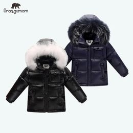 Para baixo casaco preto jaqueta de inverno parka para meninos casaco de inverno 90% para baixo meninas jaquetas roupas infantis neve wear crianças outerwear menino roupas 231114