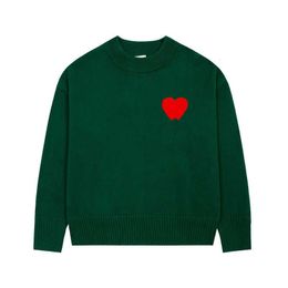 Fashion Amisweater Paris Mens Women Designer Knitted Shirts High Street Printed a Heart Pattern Round Neck Knitwear Men Am i Jumper Ufmk