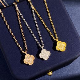 four leaf clover necklace Natural Shell Gemstone Gold Plated 18K designer for woman T0P Advanced Materials official reproductions jewelry premium gifts 019