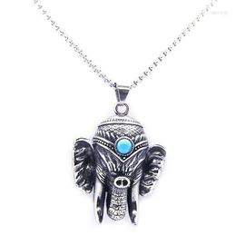 Pendant Necklaces Thailand Elephant 316L Stainless Steel Fashion Stone