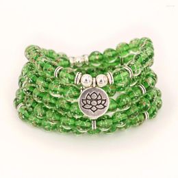 Strand Luminous Bracelet 108 Suitcase Mala For Woman Lotus Buddha Yoga Jewelry Female Accessories Drop