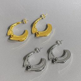 Hoop Earrings French High-end C-shaped Spiral Design Unusual Accessories Luxury Jewelry For Woman