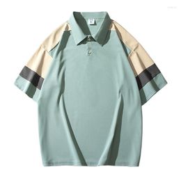 Men's T Shirts Summer Oversize Baggy T-Shirts Men Turn-Down Collar Tees Fashion Korean Street Causal Vintage Short Sleeved Tops Clothing