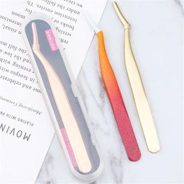 Stainless Steel Eyelash Tweezers False Eye Lash Applicator Eyelash Extension Nipper Auxiliary Clip Eyelashes 3 Styles Makeup Tool LL