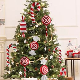 Decorative Objects Figurines Christmas Decoration Large Candy Cane DIY Xmas Tree Hanging Pendant Home Party Favours Kids Year Gift Navidad 231114