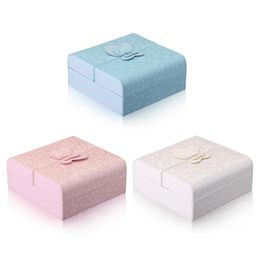 Jewelry Boxes Cute Pink White Blue Leather Organizer Holder Container Casket Storage Box Women Rings Earrings Jewellery Drop Dhgarden Dhpho