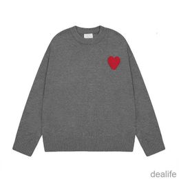 Amis Am i Paris Knitted Sweater Hoodies Amiparis Streetwear Amisweater Hip Hop Casual Women Long Sleeve Hoodie Coeur Love Jacquard Heart Pull Zyi6