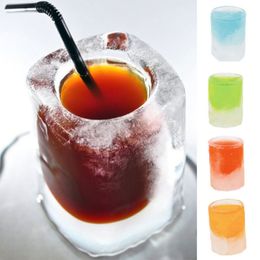 4 Grid Ice Cup Makes Mould Summer DIY Column Ices Cube Tray Moulds Bar Party Cocktail Ice Cubes Mould Silicone Blue Ice Mould La Taza De Hielo De 4 Rejillas Hace Molde