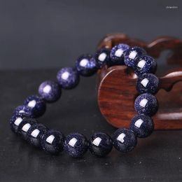 Charm Bracelets Elegant Starry Sky Blue Sandstone Crystal Bracelet Beaded Stone Men Women's Jewellery Gifts