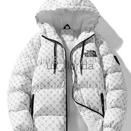 Men's Down Parkas 2023 New Large Size Men's And Women's Winter Cotton-padded Down Jacket Printed Hooded Thick Warm Cotton-padded Coat Tide M--5XL J231111