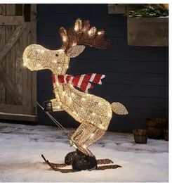 Christmas Decorations Deer Shaped LED Outdoor Yard Decorations For Christmas Snowy Decor Retirement Cake Toppers Basketball Party Theme 231113