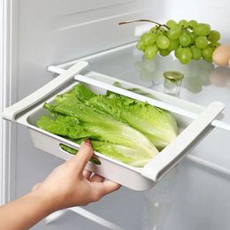 Storage Bottles Space Saving For Household Drawers Fridge Organiser Pull-out Fresh-keeping Box Egg Holder Rack Grid