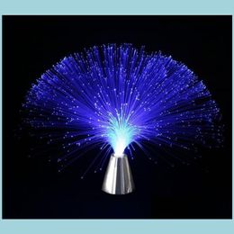 Party Decoration Decorations Fiber Optic Lamp Light Holiday Centerpiece Fiberoptic Led Festive Christmas Decor Supplies Gift Dhfiz