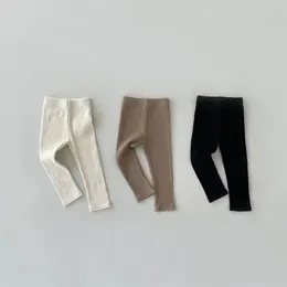 Trousers 2023 Autumn Baby Solid Leggings Cotton Infant Skinny Pants Boy Toddler Ribbed Kids Clothes Girls Casual