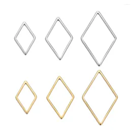 Charms 20pcs Stainless Steel Rhombus For Bracelet Connector Necklace Pendants Handmade Earrings DIY Jewellery Making Accessories