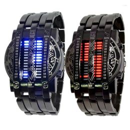 Wristwatches 2023 Luxury Man Watches Fashion Brand Sport Men Women Creative Stainless Steel LED Date Bracelet Watch Binary Wristwatch