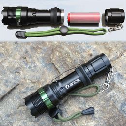 Flashlights Torches 18650 Led Q5 Rechargeable Battery Mechanical Stepless Zoom Rotation Long-range Charge Riding