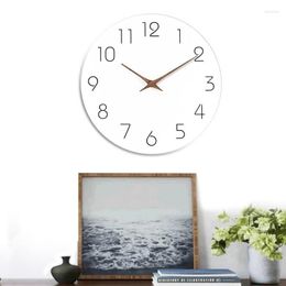Wall Clocks Non Ticking Clock 10 Inch Decorative For Kitchen Elegant Farmhouse Bedroom MDF Noiseless