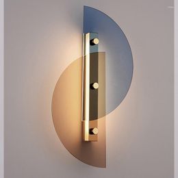 Wall Lamp Modern Stained Glass Light Luxury Art For Home Living Room Decor Bedroom Bathroom Mirror Sconce Lighting Fixture
