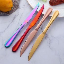 Knives 4/8PCS Steak Stainless Steel Dinner Set Sharp Knife Western Gold Restaurant Table Dinnerware