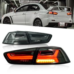 Auto Tuning Taillights For Mitsubishi Lancer EX 20 08-20 18 Tail Lamp LED Assembly Streaming Turn Signal Lights Fish Bone Style