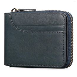 Wallets Men Short Soft Leather Wallet Genuine Male Multi Card Position Business Zipper Purse