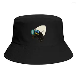 Berets 2023 Summer Look Bucket Hat For Women Men Calimero Anime Streetwear Foldable Bob Fishing Hats Girls Boys Boonie