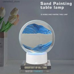 Night Lights Sandscape Lamp LED Moving Sand Art Night Light Sand Painting Table Lamp 3D Deep Sea Display Home Decoration Christmas Gift Q231114