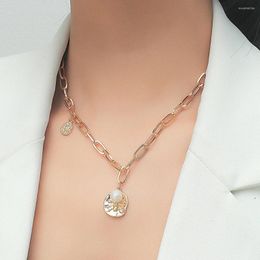 Pendant Necklaces Trend Gold Color Neck Chain Multi-layer Necklace Pearl Bee Clavicle Chains Female Jewelry Collier