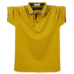 Men's Polos Mens Polo Shirt for 140kg Fat Big and Tall Man Brands Camisa Polo Masculina Plus Size Classic Summer Solid Polo Shirts 6XL 230414