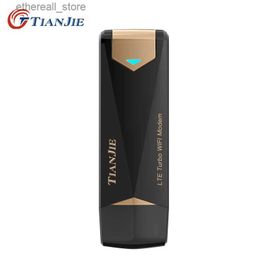 Routers TIANJIE 4G WiFi Router Dongle Wireless Modem Stick Outdoor Car Mobile Broadband Sim Card USB Adapter With External 2 Antennas Q231114