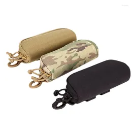 Outdoor Eyewear Tactical MOLLE Eyeglass Case Hunting Shockproof Protective Goggles Box Portable Sunglasses Case-1000D Nylon