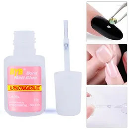 Nail Gel 10g Glue With Applicator Brush For Fake Nails Clear Strong Manicure Fast Drying False Tips Tool