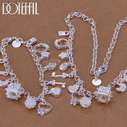 Wedding Jewelry Sets Moon Heart Lock Cross Bracelet Necklace Set For Men Woman Charm Wedding Engagement Party Fashion JewelryL231114